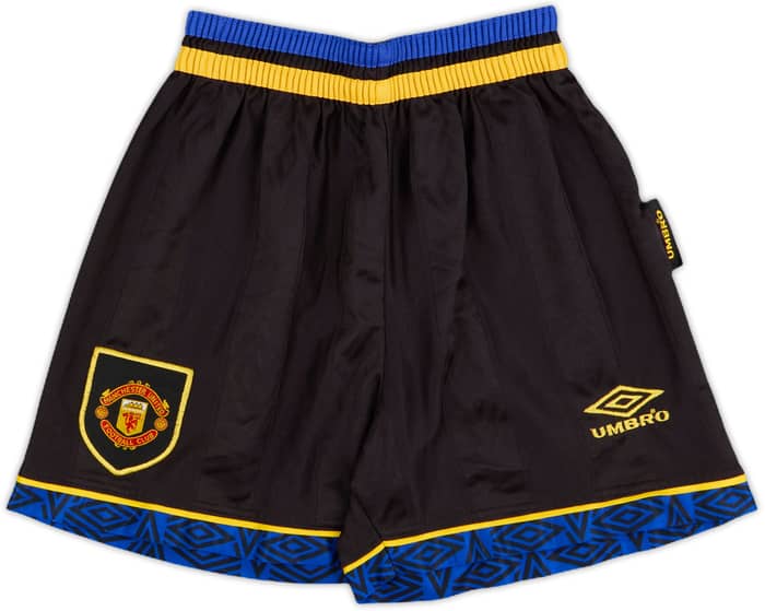 1993-95 Manchester United Away Shirt & Shorts - 8/10 - (M.Boys)