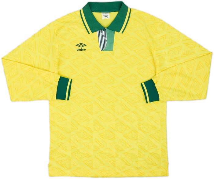 1991-93 Umbro Template L/S Shirt (Brazil) - 9/10 - (XL)