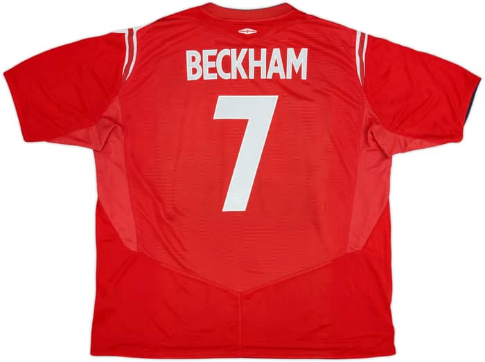 2004-06 England Away Shirt Beckham #7 - 6/10 - (3XL)