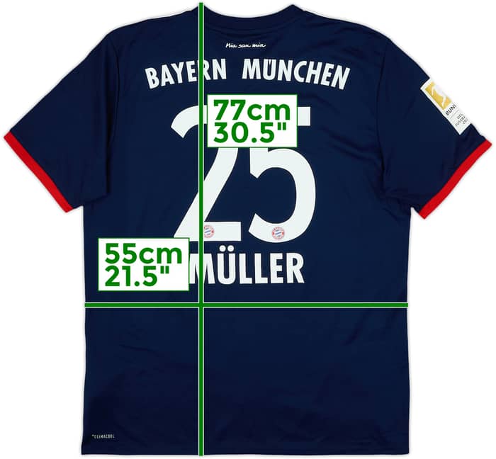 2017-18 Bayern Munich Away Shirt Muller #25 - 9/10 - (L)