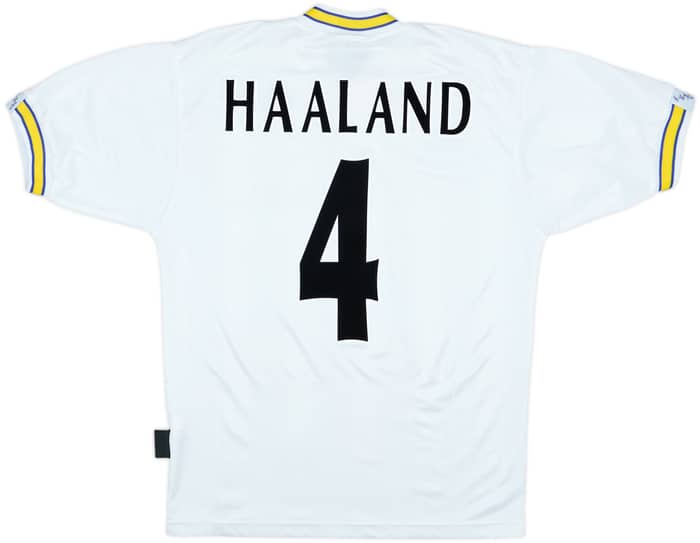 1996-98 Leeds United Home Shirt Haaland #4 - 8/10 - (S)