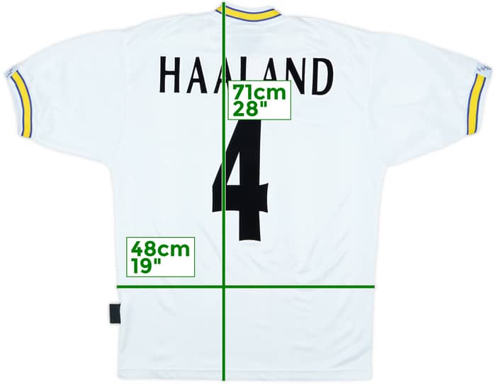1996-98 Leeds United Home Shirt Haaland #4 - 8/10 - (S)