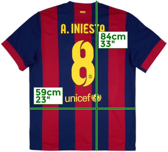 2014-15 Barcelona Home Shirt A.Iniesta #8 - 10/10 - (XL)