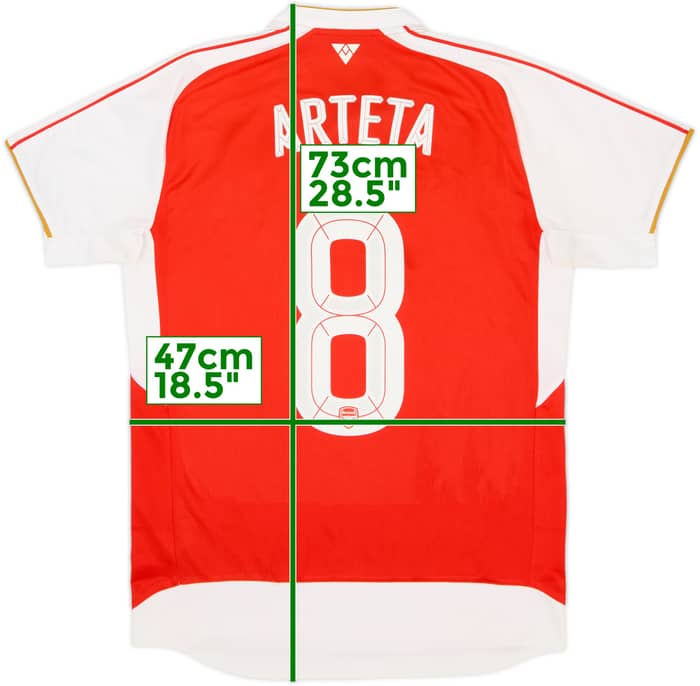 2015-16 Arsenal Home Shirt Arteta #8 - 8/10 - (M)