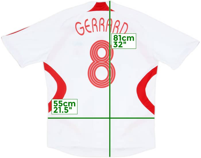 2007-08 Liverpool Away Shirt Gerrard #8 - 6/10 - (L)