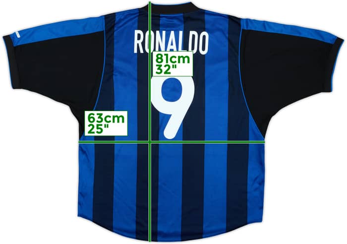 Camiseta de local del Inter Milan 2000-01 Ronaldo #9 - 7/10 - (XXL)