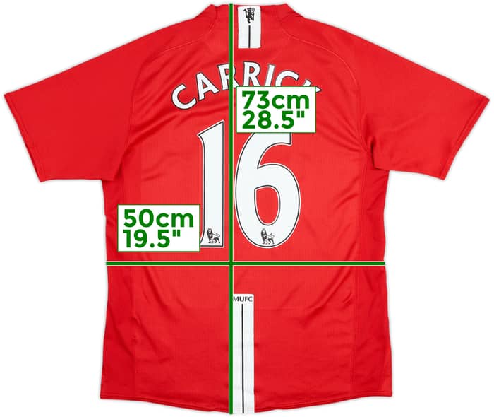 2007-09 Manchester United Home Shirt Carrick #16 - 6/10 - (M)