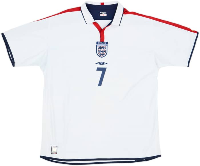 2003-05 England Home Shirt Beckham #7 - 6/10 - (XXL)