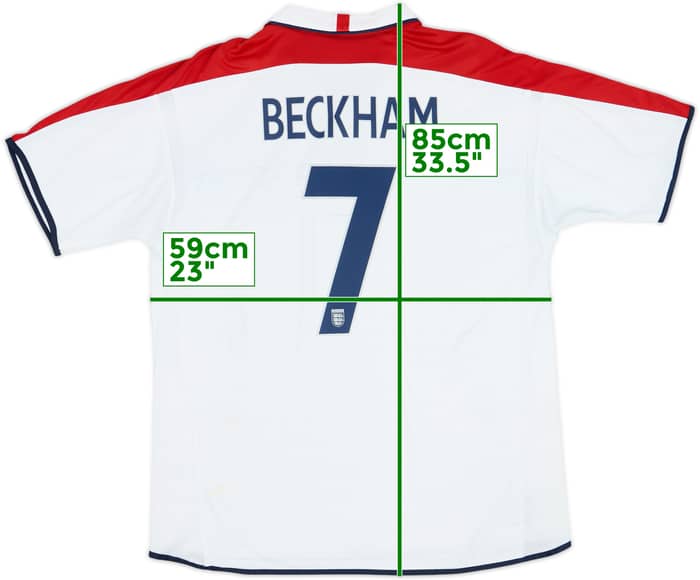 2003-05 England Home Shirt Beckham #7 - 6/10 - (XXL)