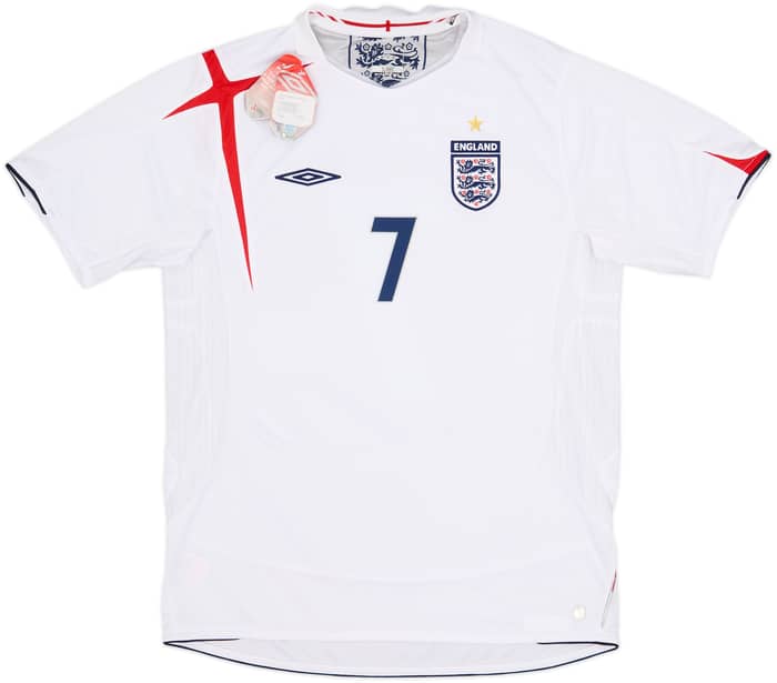2005-07 England Home Shirt Beckham #7 (L)