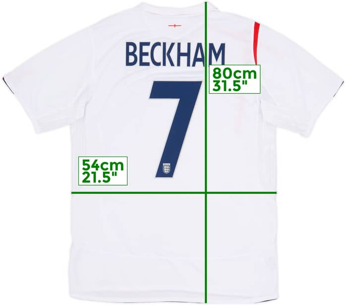 2005-07 England Home Shirt Beckham #7 (L)