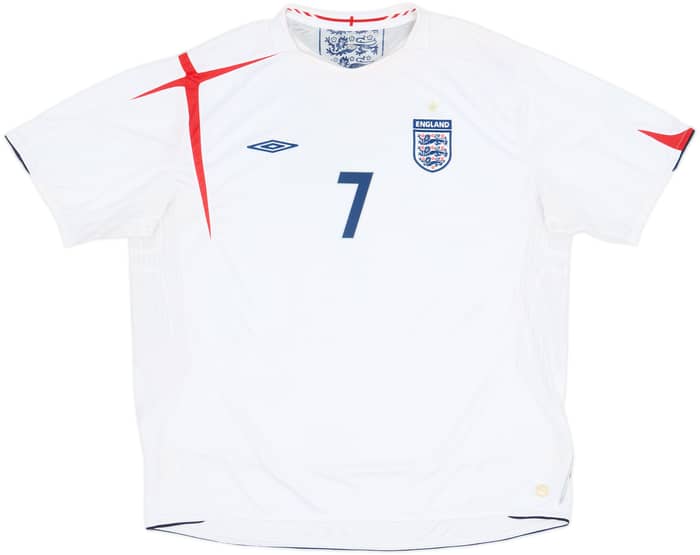 2005-07 England Home Shirt Beckham #7 - 8/10 - (3XL)