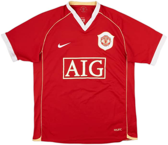 2006-07 Manchester United Home Shirt Smith #14 - 8/10 - (M)