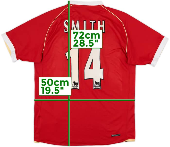 2006-07 Manchester United Home Shirt Smith #14 - 8/10 - (M)