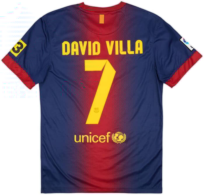 2012-13 Barcelona Home Shirt David Villa #7 - 8/10 - (S)