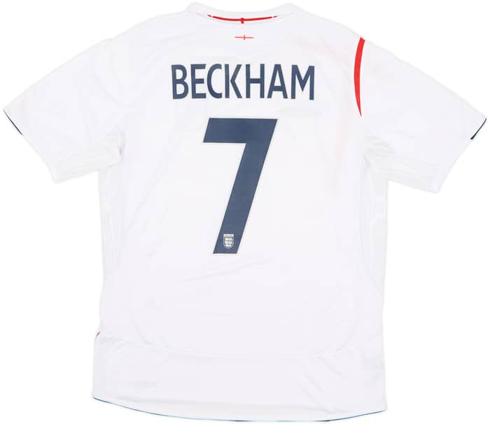 2005-07 England Home Shirt Beckham #7 - 6/10 - (L)