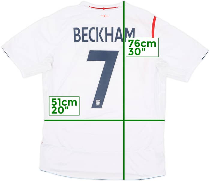 2005-07 England Home Shirt Beckham #7 - 6/10 - (L)
