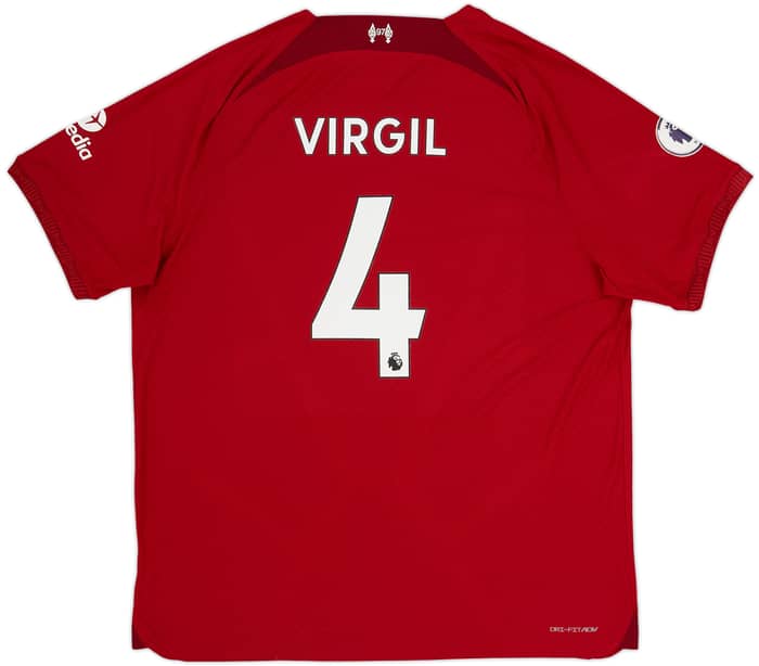 2022-23 Liverpool Authentic Home Shirt Virgil #4 - 10/10 - (XXL)