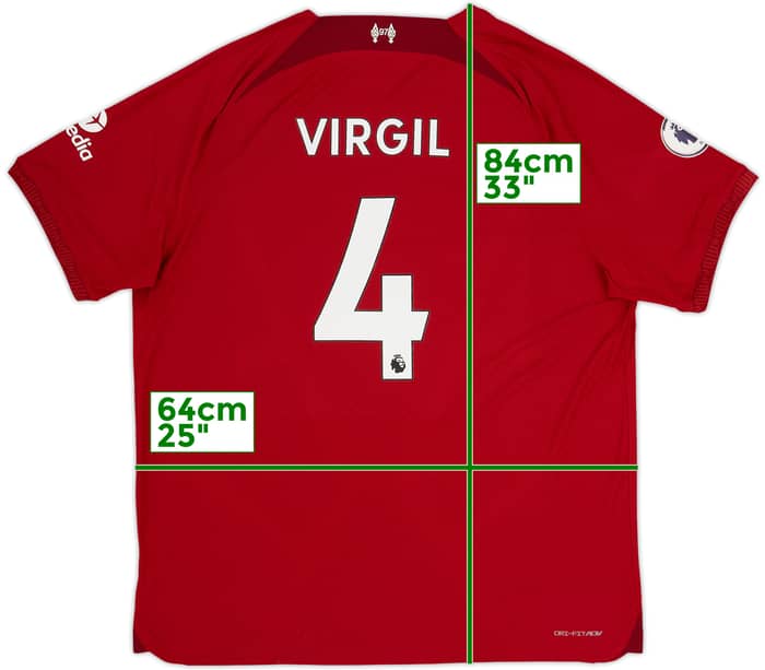 2022-23 Liverpool Authentic Home Shirt Virgil #4 - 10/10 - (XXL)