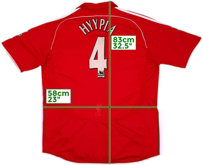 2006-08 Liverpool Home Shirt Hyypia #4 - 7/10 - (XXL)