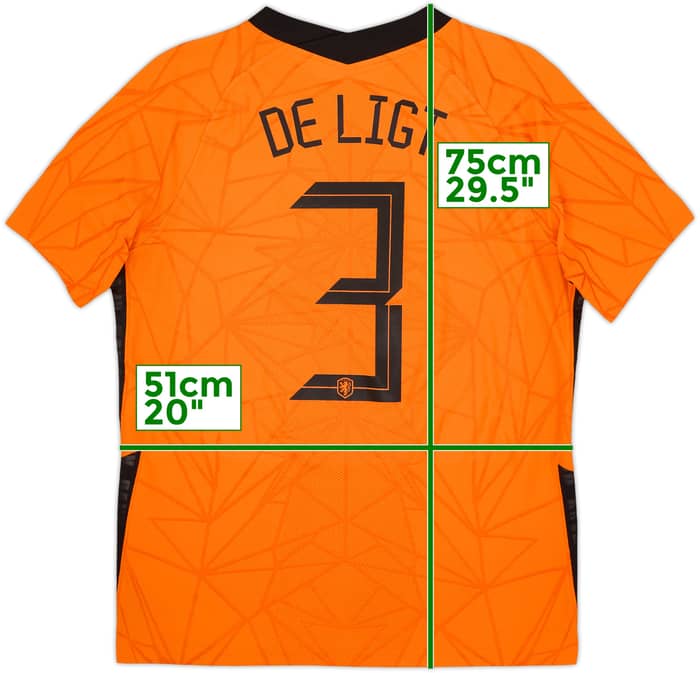 2020-21 Netherlands Authentic Home Shirt De Ligt #3 - 8/10 - (L)