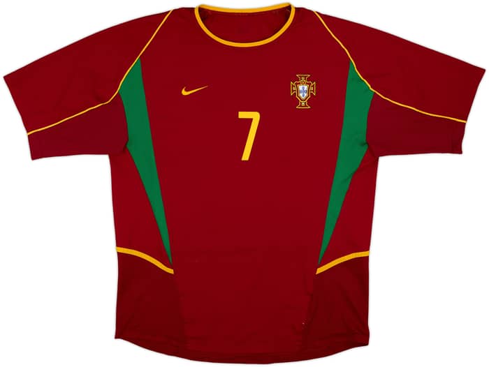 2002-04 Portugal Home Shirt Figo #7 - 8/10 - (L)