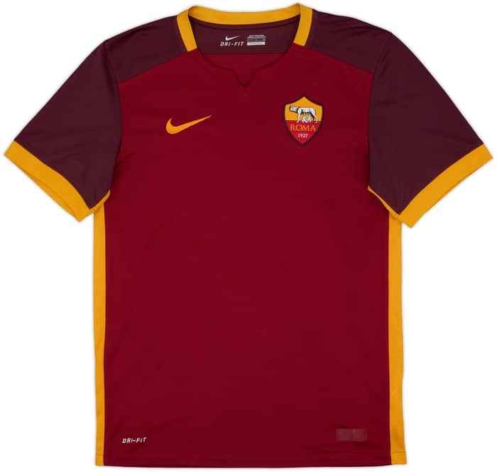 2015-16 Roma Home Shirt Dzeko #9 - 8/10 - (S)