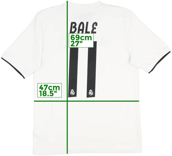 2018-19 Real Madrid Home Shirt Bale #11 - 7/10 - (XL.Boys)