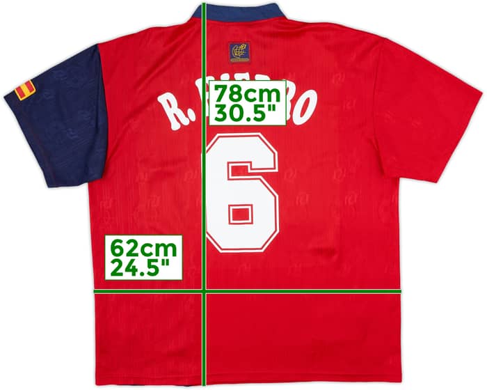 1996-98 Spain Home Shirt R.Hierro #6 - 9/10 - (XL)