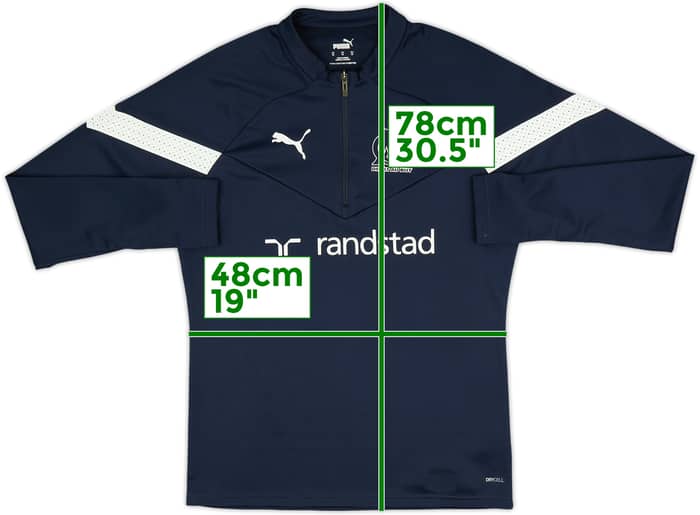 2022-23 Olympique Marseille Puma 1/4 Zip Drill Top - 8/10 - (M)