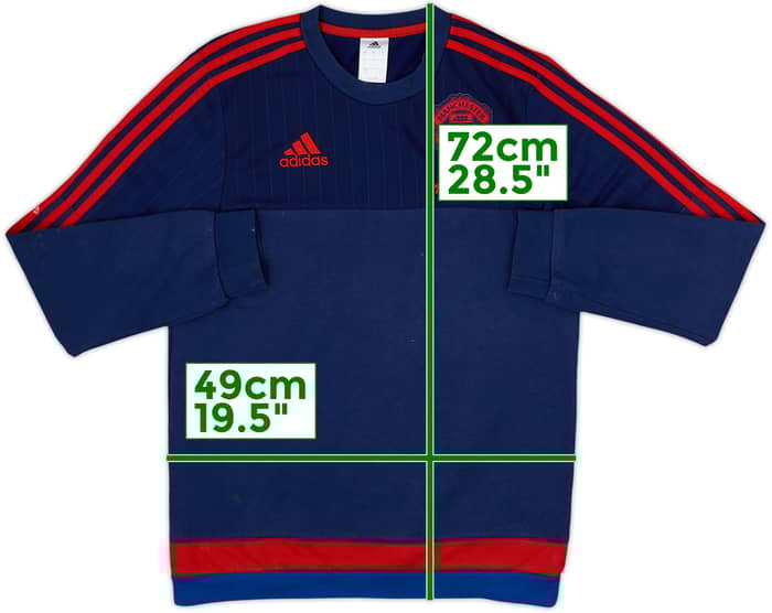 2015-16 Manchester United adidas Sweat Top - 7/10 - (S)