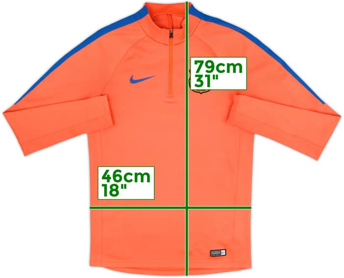 2016-17 Barcelona Nike 1/4 Zip Drill Top - 5/10 - (S)