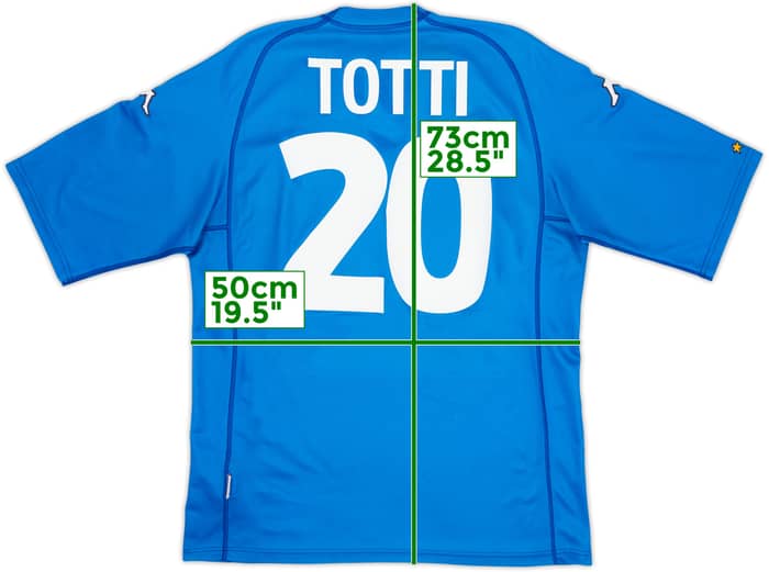 2000-01 Italy Basic Home Shirt Totti #20 - 7/10 - (XL)