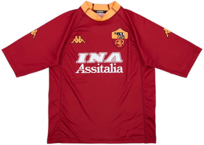 2000-01 Roma Basic Home Shirt - 9/10 - (XL.Boys)