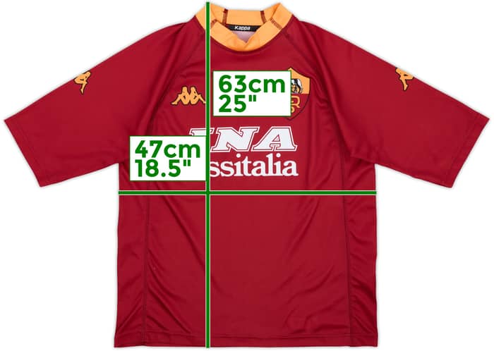 2000-01 Roma Basic Home Shirt - 9/10 - (XL.Boys)