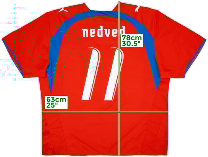 2006-08 Czech Republic Home Shirt Nedved #11 - 9/10 - (XXL)