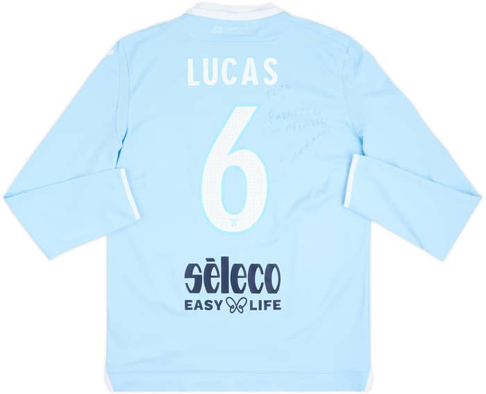2017-18 Lazio Match Issue Signed Home L/S Shirt Lucas #6