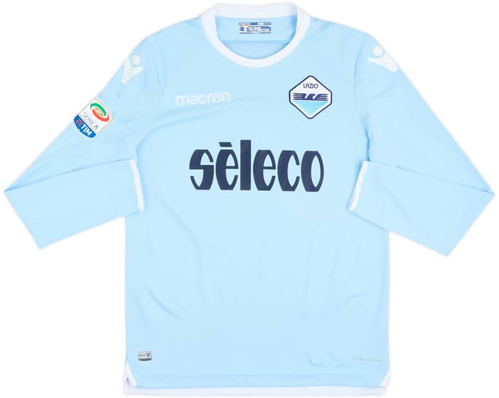 2017-18 Lazio Match Issue Signed Home L/S Shirt Lucas #6