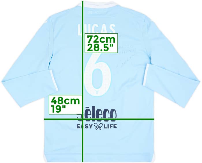 2017-18 Lazio Match Issue Signed Home L/S Shirt Lucas #6