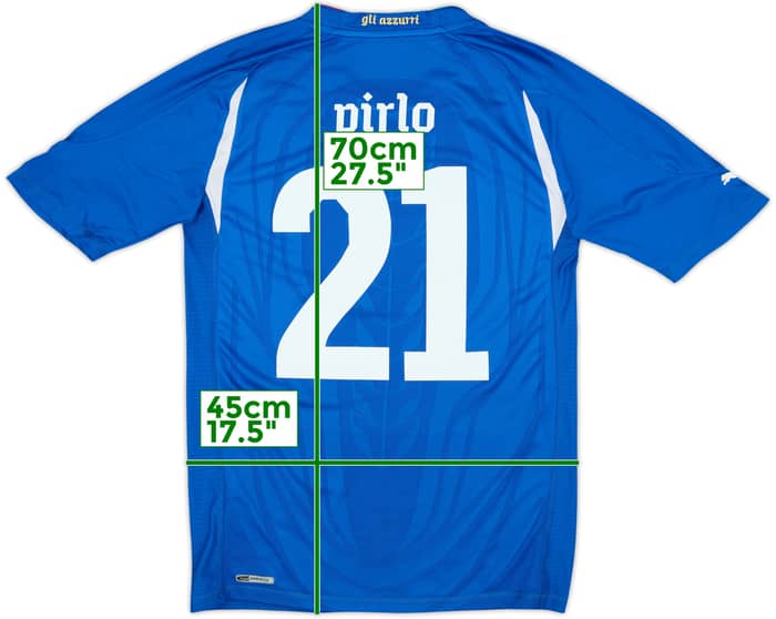 2010-12 Italy Authentic Home Shirt Pirlo #21 - 8/10 - (L)