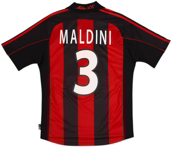 2000-02 AC Milan Home Shirt Maldini #3 - 7/10 - (S)