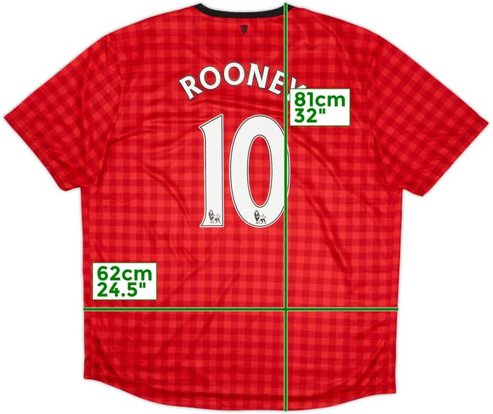 2012-13 Manchester United Home Shirt Rooney #10 - 5/10 - (XXL)