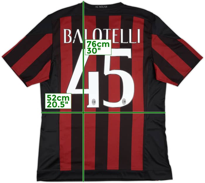 2015-16 AC Milan Home Shirt Balotelli #45 - 10/10 - (L)