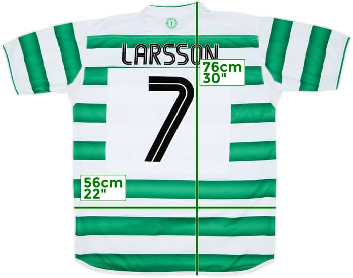 2003-04 Celtic Home Shirt Larsson #7 - 8/10 - (L)