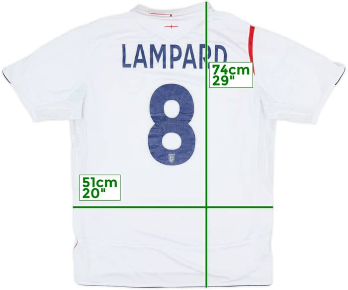 2005-07 England Home Shirt Lampard #8 - 5/10 - (L)