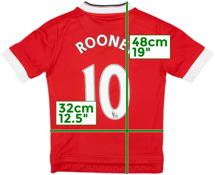 2015-16 Manchester United Home Shirt Rooney #10 - 8/10 - (7-8 Years)