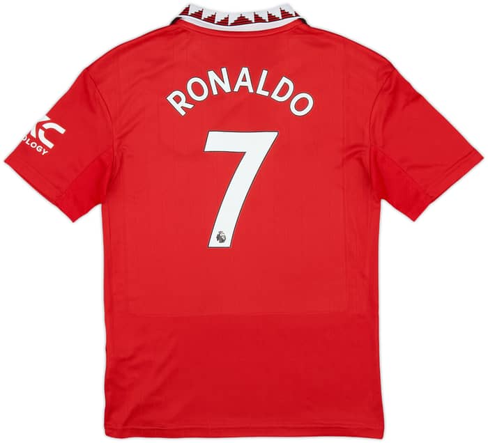 2022-23 Manchester United Home Shirt Ronaldo #7 - 8/10 - (M.Boys)