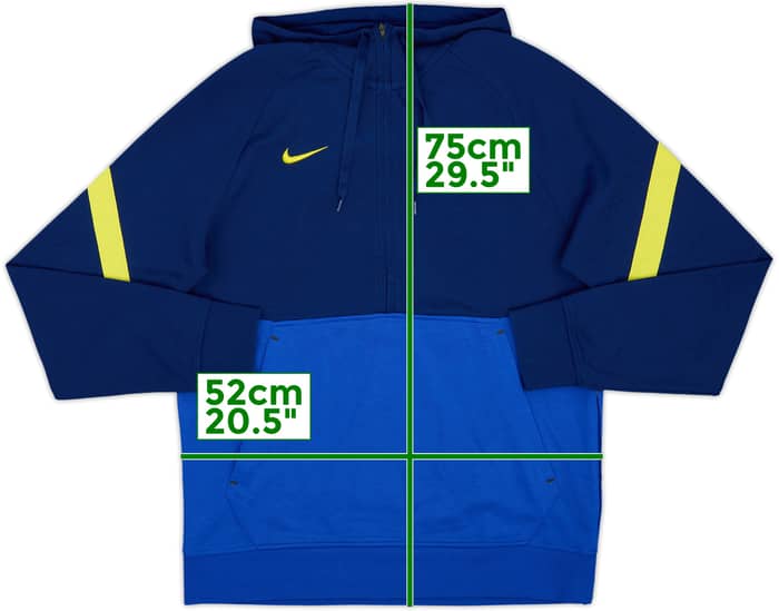 2021-22 Chelsea Nike 1/2 Zip Hooded Sweat Top - 7/10 - (M)