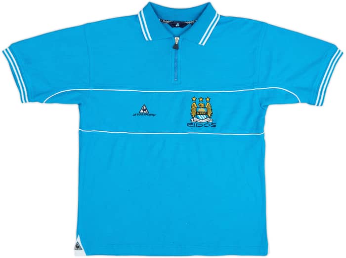 2001-02 Manchester City Le Coq Sportif 1/4 Zip Polo Shirt - 8/10 - (S)
