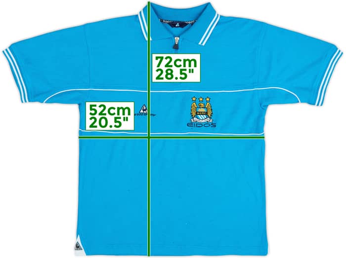 2001-02 Manchester City Le Coq Sportif 1/4 Zip Polo Shirt - 8/10 - (S)